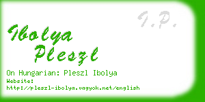 ibolya pleszl business card